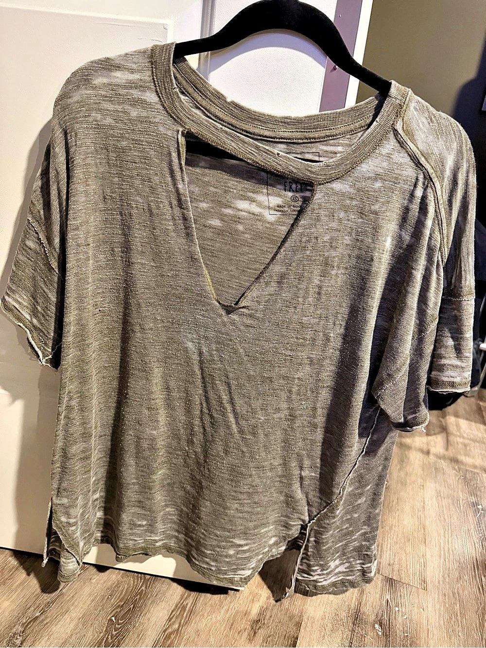 Free People Free Fallin Tee Short Sleeve Gray